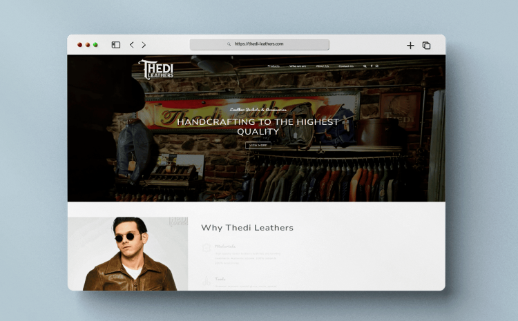 Thedi-Leathers website mabe by Groovygenie