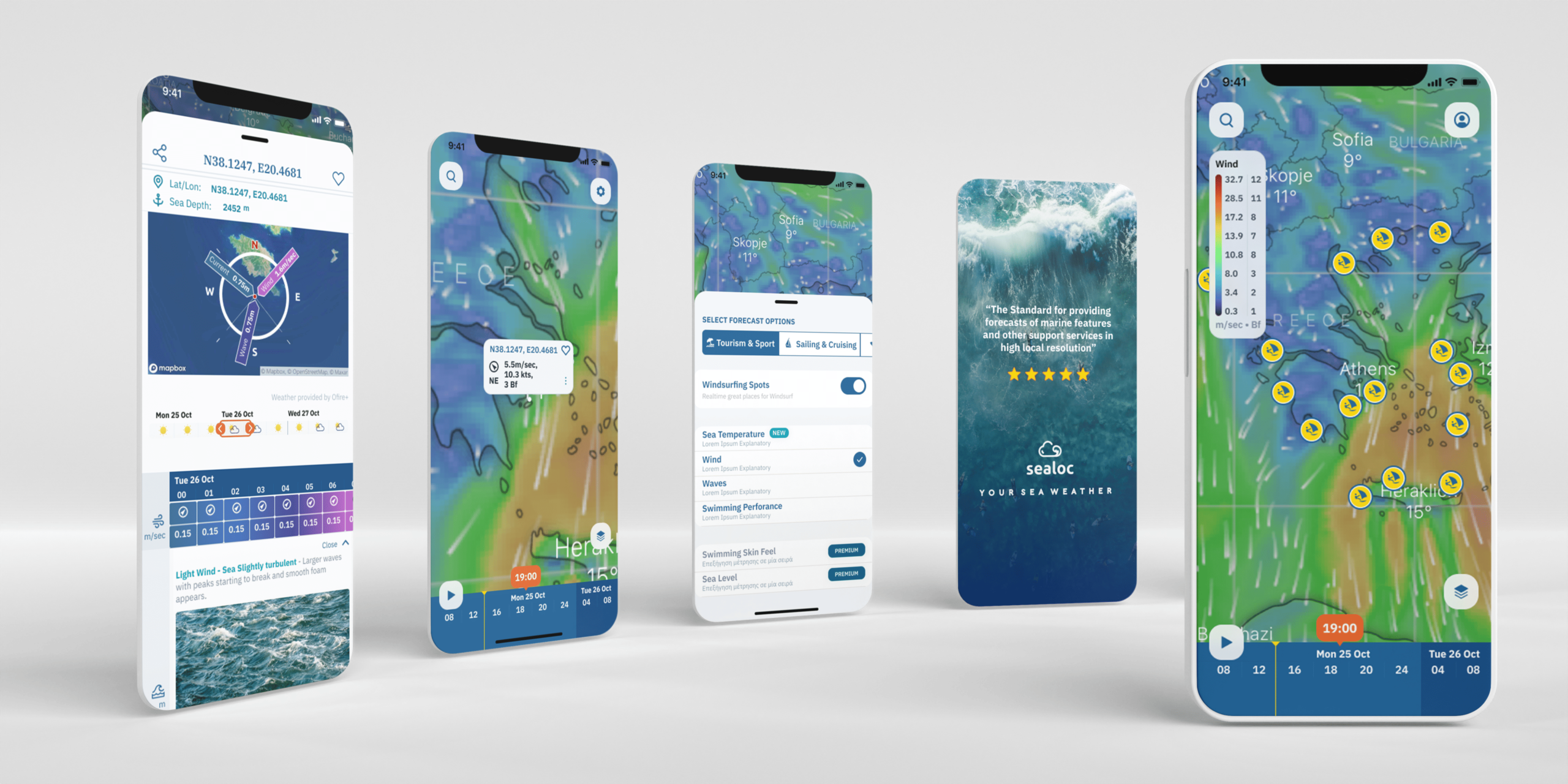 Sealoc UX/UI mobile app mockups - Groovygenie