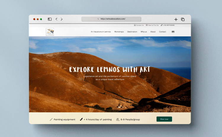 Artmade Vacations booking website made by Groovygenie